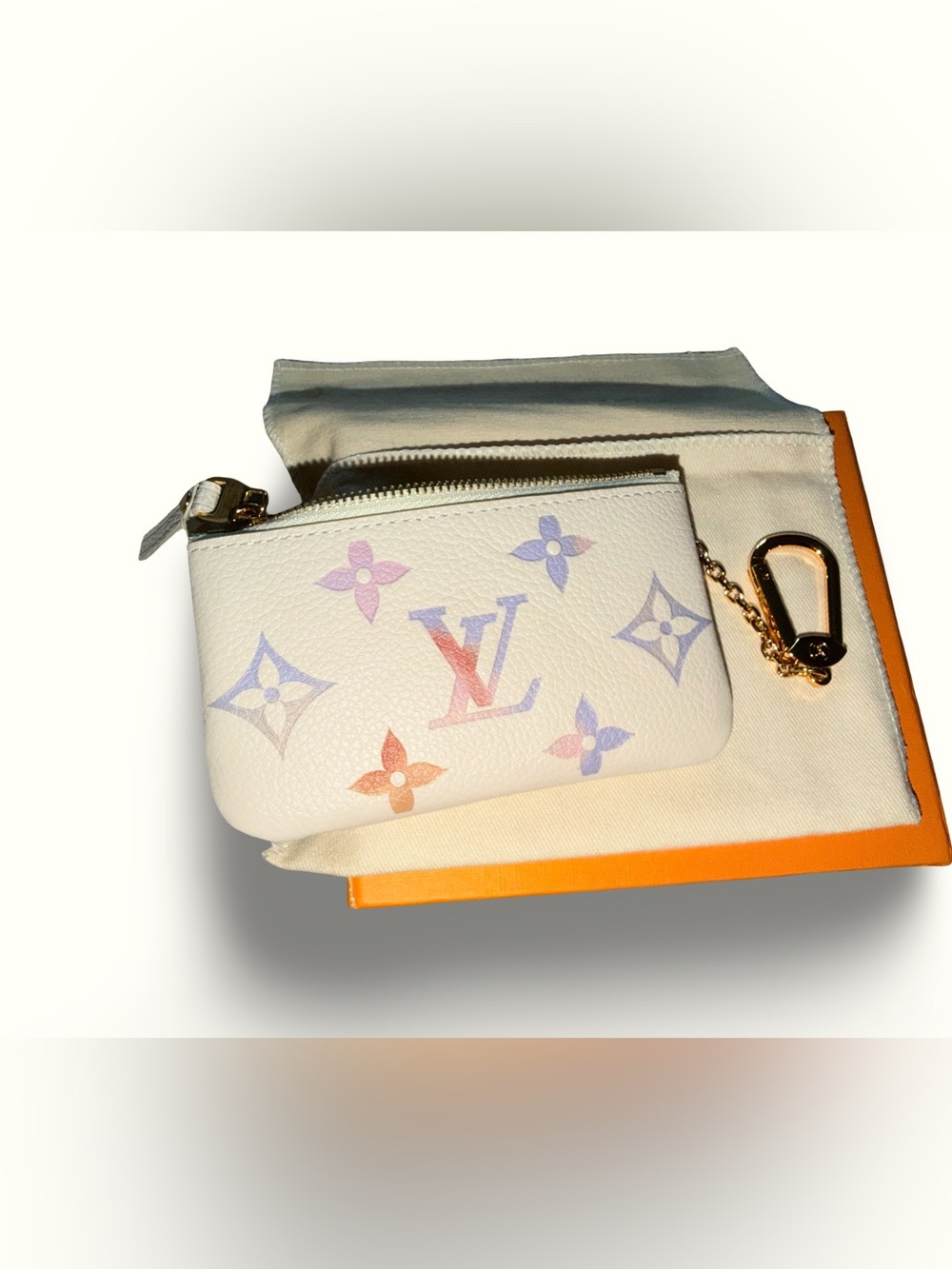 Louis Vuitton White Multicolor Monogram Key Pouch